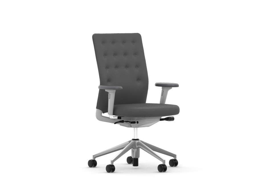 Vitra ID Chair ID Trim mit Armlehnen Stoffbezug Plano sierragrau/nero -  Bürostühle - Designshop Streit inhouse