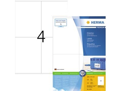Etikett Herma 4454 105,0x144,0mm weiß INKJET-, LASER- U. KOPIER