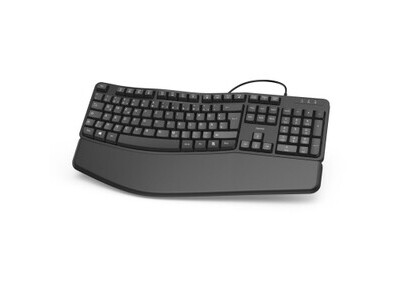 Tastatur Hama EKC-400 schwarz mit Handballenauflage, ergonomisch