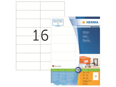 Etikett Herma 4620 105x37mm weiß INKJET-, LASER- U. KOPIER