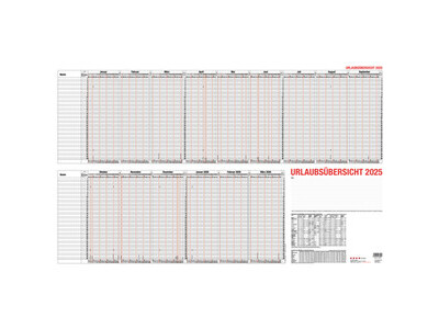 Urlaubsübersicht Güss 12-30 12-30 98,5X60 QUER, FÜR 40 MITARBEITER