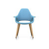 Vitra Organic Chair UG Eiche Hopsak blau:elfenbein