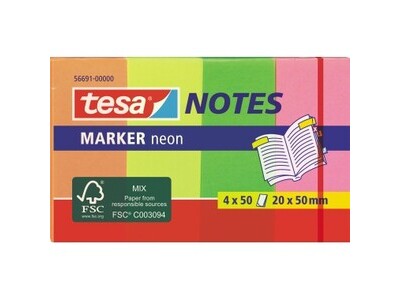 Marker Notes Tesa 56691 4x50 Blatt neon ABMESSUNG: 20MM:50MM