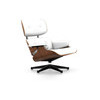 Vitra Lounge Chair Nussbaum sch.p. UG poliert:schwarz Leder P snow