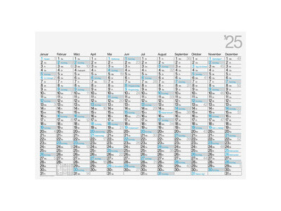 Plakatkalender 1070102 98x68cm 1S/12M schwarz/blau, gerollt, einzeln