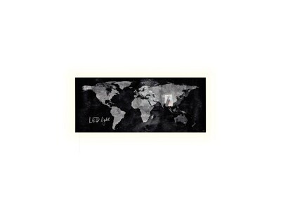 Glasboard Sigel GL410 LED magnethaftend 130x55x1,5cm World Map