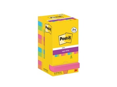 Haftnotiz Post-It 654-SSCARN-P8+4 76x76mm 90 Blatt 12 St/Pack mehrfarbig