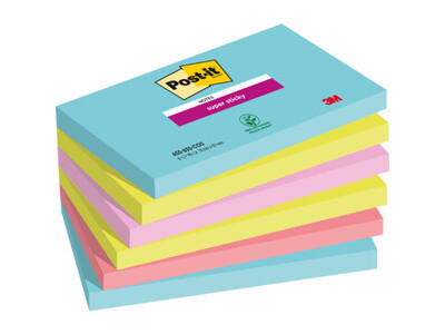 Haftnotiz Post-It 6556SS 127x76mm TÜRKIS,NEONGRÜN,TROPICALPINK,GUAVAPINK