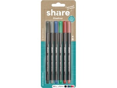 Fineliner share 0,4mm 6er Etui sort. Y-11-11-02