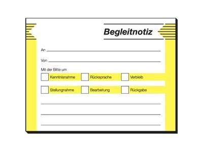 Begleitnotiz Sigel HF142 HAFTFORMULAR