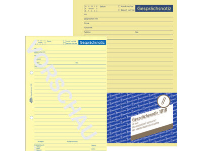 Gesprächsnotiz Zweckf. 1018 A5 gelb