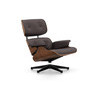 Vitra Lounge Chair Nussbaum sch.p. UG poliert:schwarz Leder P chocolate