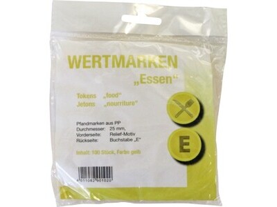 Wertmarke "Essen" gelb, PP, Ø25mm