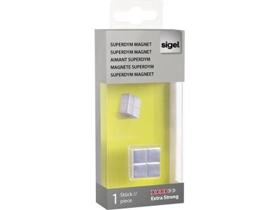 Magnetwürfel Sigel GL195 silber C10, EXTRA STARK, 20X10X20MM