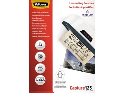 Folientasche FELLOWES A4 228X303mm 125my glänzend 100 St/Pack ImageLast Capture