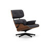 Vitra Lounge Chair Nussbaum sch.p. UG poliert:schwarz Leder G nero