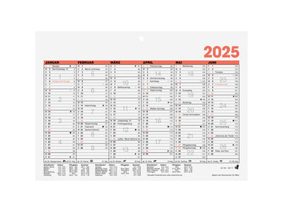 Tafelkalender 5012217 A5 quer holzfrei 1SEITE/6MONATE