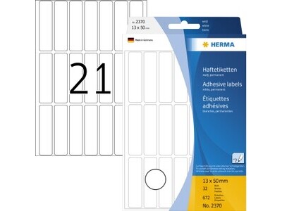 Etikett Herma 2370 13x50mm weiß VIELZWECK