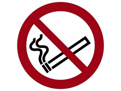 Hinweisschild Rauchen verboten 20cm sk, Folie