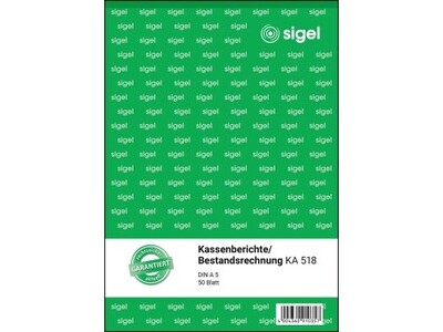 Kassenbericht SIGEL KA518 A5 50 Blatt