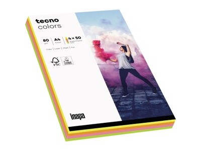 Kopierp. tecno colors A4 80g pastel sort pastell sortiert