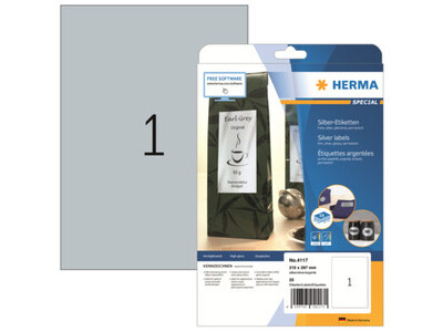 Etikett Herma 4117 210x297mm silber