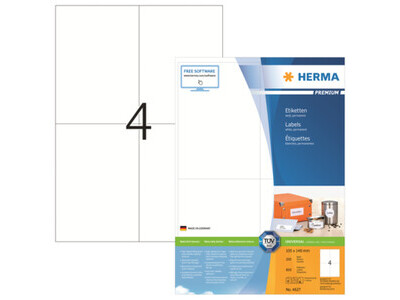 Etikett Herma 4627 105,0x148,0mm weiß INKJET-, LASER- U. KOPIER