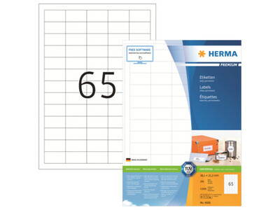 Etikett Herma 4606 38,1x21,2mm weiß INKJET-, LASER- U. KOPIER