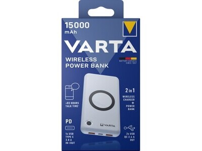 Powerbank Varta 15.000mAh 3,7V Wireless, 57908101111