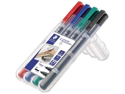 Permanentmarker Staedtler duo 4er Etui LUMOCOLOR, ZWEISPITZMARKER
