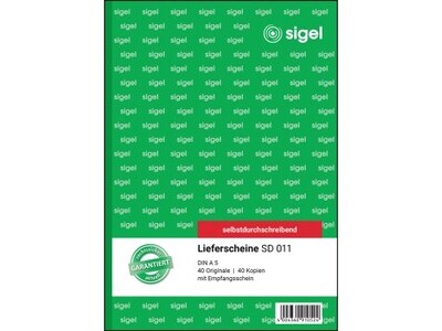 Lieferschein Sigel SD011 A5 2x40Bl MIT EMPFANGSSCHEIN