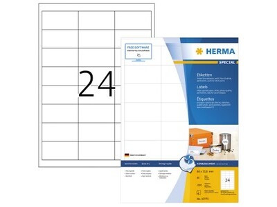 Etikett Herma 10779 66,0x33,8mm weiß inkprint