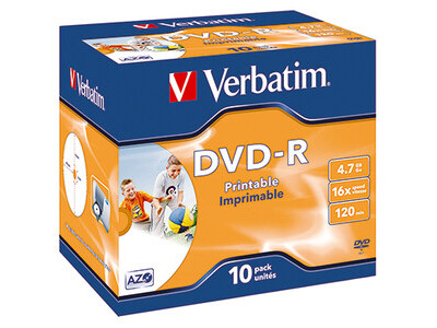DVD-R Verbatim 4,7GB JC Printable 43521 JEWELCASE