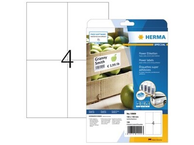 Etikett Herma 10909 105x148mm weiß EXTREM STARK HAFTEND, PAPIER, MATT, FÜR 