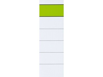 Rückenschild breit/kurz weiß 10St. SELBSTKLEBEND GRÜNER BALKEN