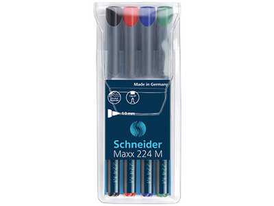 Folienschreiber Schneider OHP 1208 perm. M Etui 4 Stk