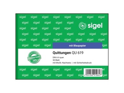 Quittung Sigel QU619 A6 quer 50 Blatt