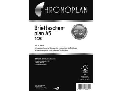 Brieftaschenplaner Chronoplan 50265 A5 15 MONATE, IN KUNSTSTOFFHÜLLE ZUM EINH