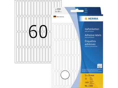 Etikett Herma 2300 5x35 mm weiß matt