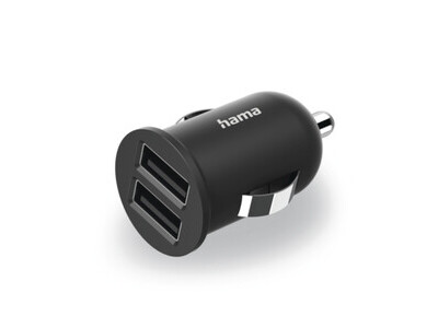 USB Ladegerät 2-fach Hama für Zigaretten Anzünder 2,4A/12W 00223351