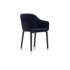 Vitra Softshell Chair Vierbein-Untergestell chocolate Plano dunkelblau:braun