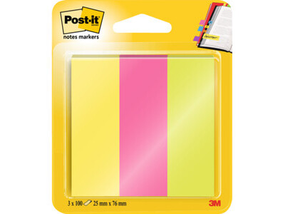 Haftmarker Post-it 671-3N 25x76mm Neon