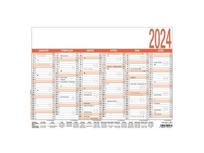 Tafelkalender Zettler 907-0000 A4 6M/1S UWS