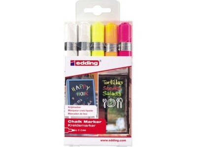 Window Marker Edding 4095 5er Etui sortiert, 2-3mm, Rundspitze