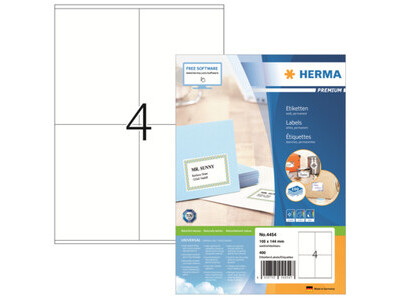 Etikett Herma 4454 105,0x144,0mm weiß INKJET-, LASER- U. KOPIER