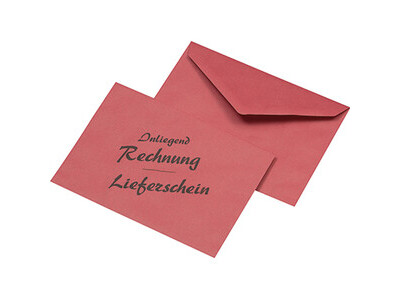 Briefumschlag DL LS/RG NK rot 110X220MM), LIEFERSCHEIN/RECHNUNG, NASSK