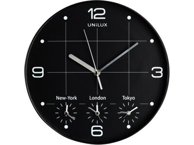 Wanduhr Unilux ON TIME schwarz 400094567, 30,5cm, Kunststoff