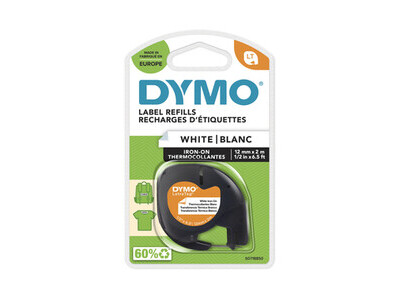 Etiketten Dymo Letra Tag S0718850 weiss SCHWARZ AUF WEISS , LT BAND, AUFBÜGELBAR