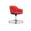 Vitra Softshell Chair Viersternfuss UG Alu poliert Plano poppy red