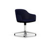 Vitra Softshell Chair Viersternfuss UG Alu poliert Plano dunkelblau:braun